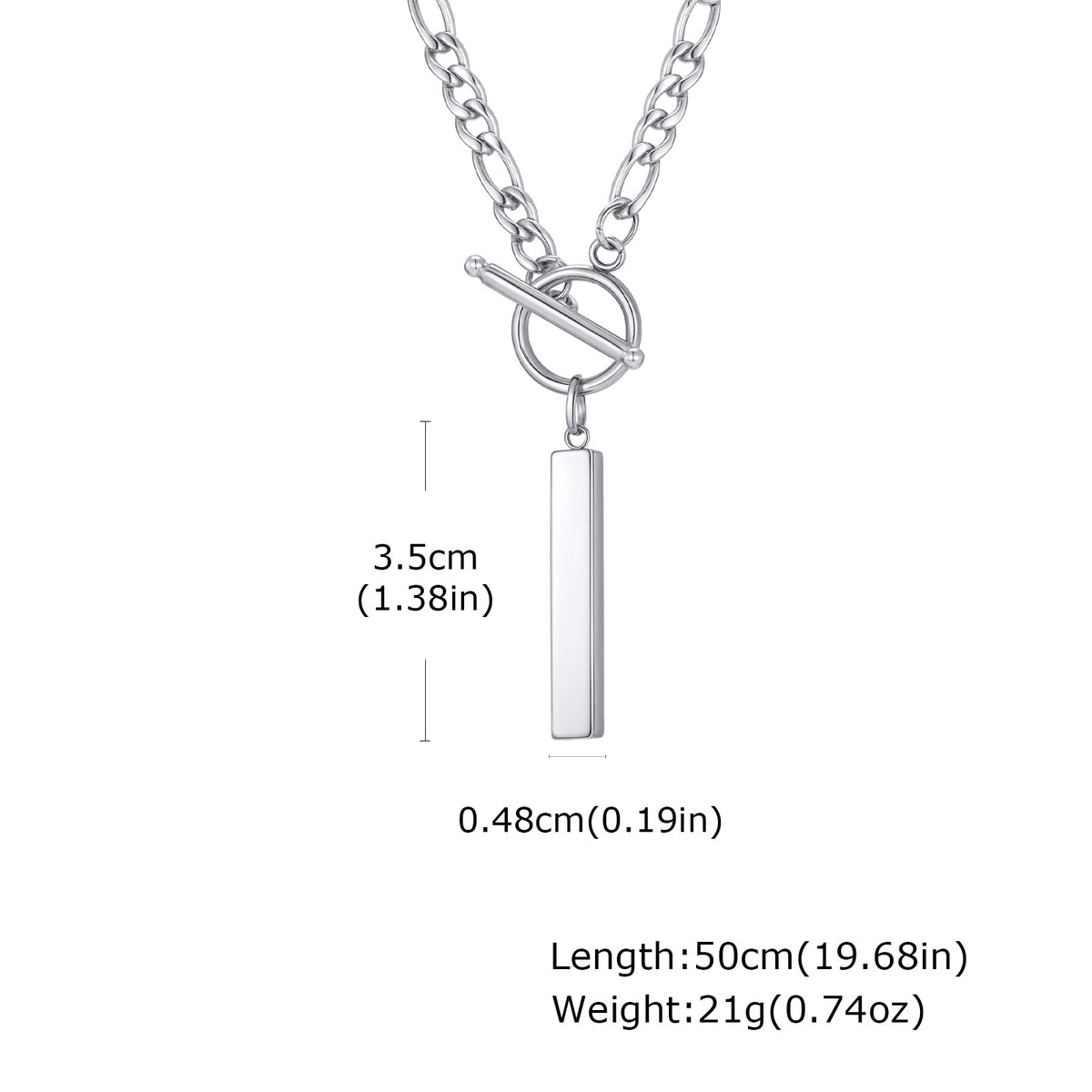 G廠-不鏽鋼韓系極簡街頭風NK鏈OT扣長方條項鍊年輕人潮流首飾「NC-158」25.12-2