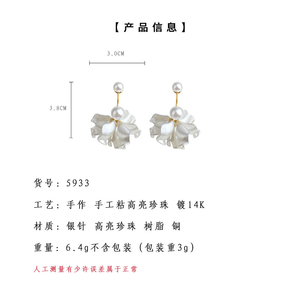 A廠-森系超仙~立體手工花朵耳環女 一款兩戴氣質優雅耳飾工廠批發「5933」25.04-4