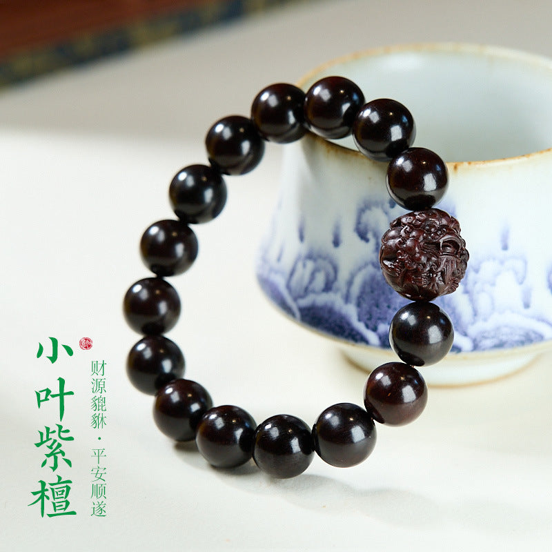 AS廠-小葉紫檀財運貔貅手鍊男女情侶款生日禮物小葉紫檀手串「TL121Q027」25.07-2