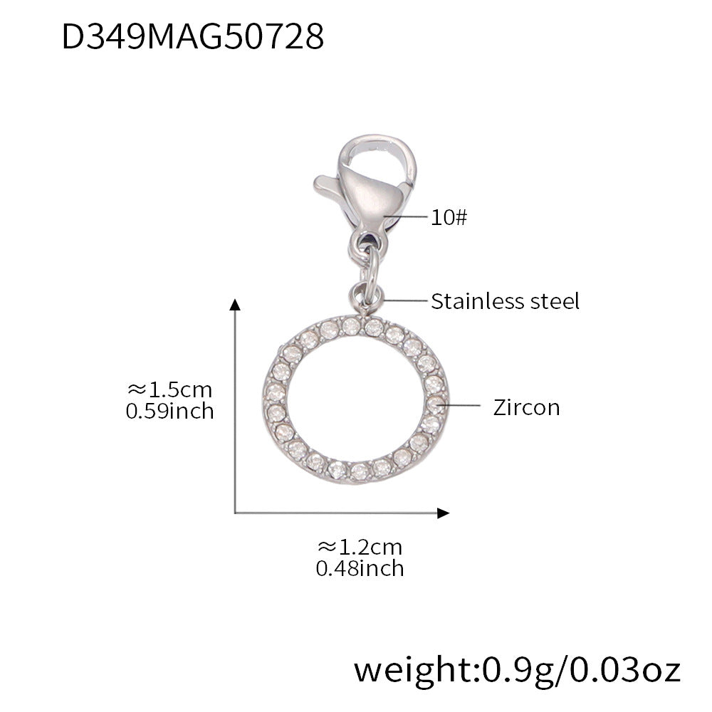 B廠-ins風小眾DIY圓圈鋯石手鍊不鏽鋼18K金女式手圈不掉色飾品「E424」25.08-1