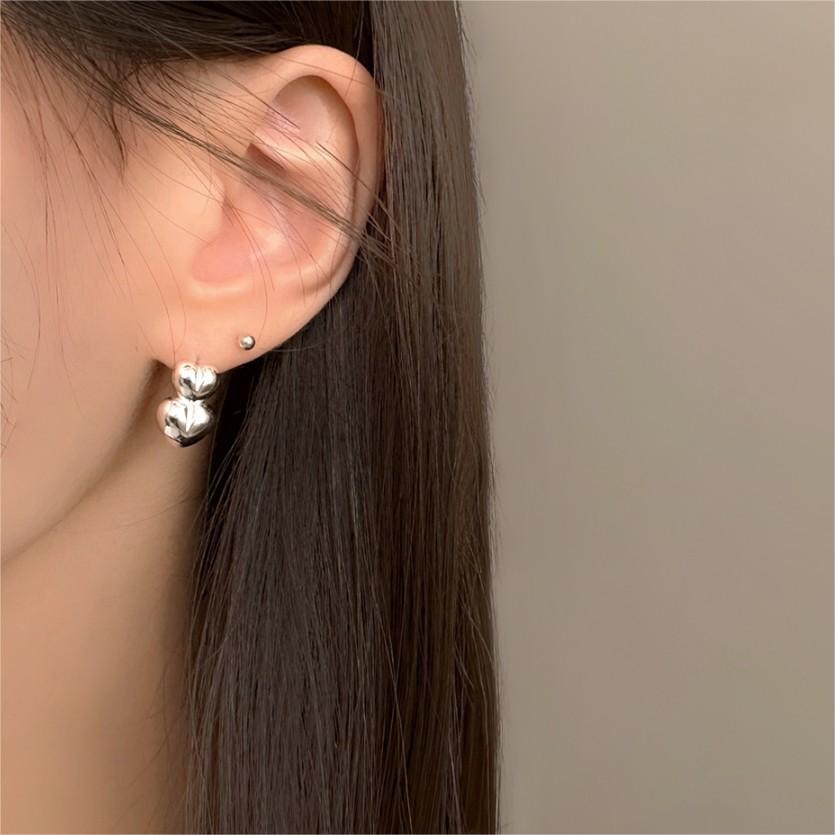 F廠-韓國韓版925純銀愛心耳釘耳扣時尚氣質ins風簡約耳環「C1228」25.10-5