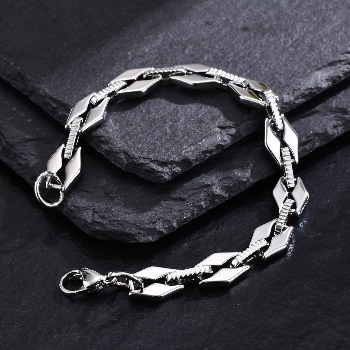 G廠-男士個性時尚簡約不鏽鋼手鍊鋼色飾品「BR1982S」25.04-2
