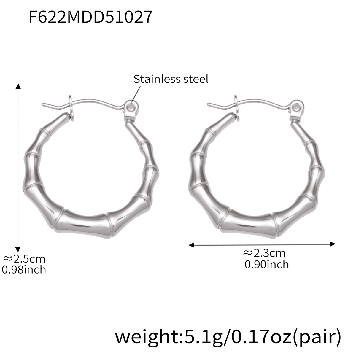 B廠-不鏽鋼幾何竹節U型耳環ins小眾設計耳飾鍍18k真金珠寶首飾「F622」25.10-5