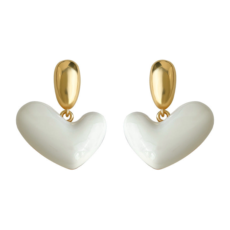 A廠-法式愛心耳環2025新款爆款高級感純銀針耳環女小眾獨特百搭耳飾品「7108」25.11-3