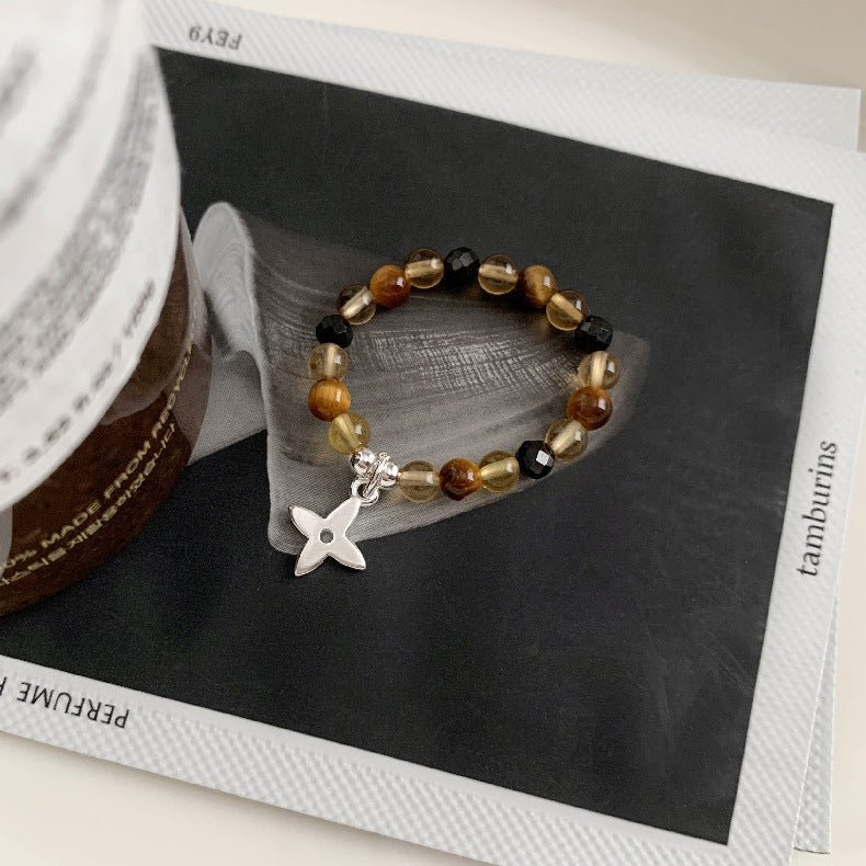 C廠-韓國輕奢小眾老花四葉草糖果十字架愛心大象米珠彈力S925純銀戒指「RC」25.11-4