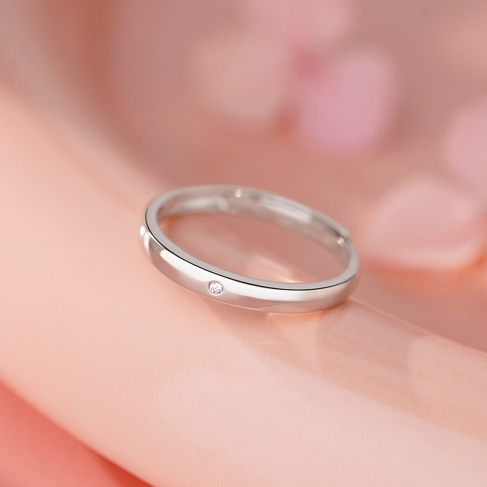 D廠-S999足銀高級感幾何鋯石對戒情侶對戒小眾設計戒指送女友戒指「YC4861R_1」25.12-2