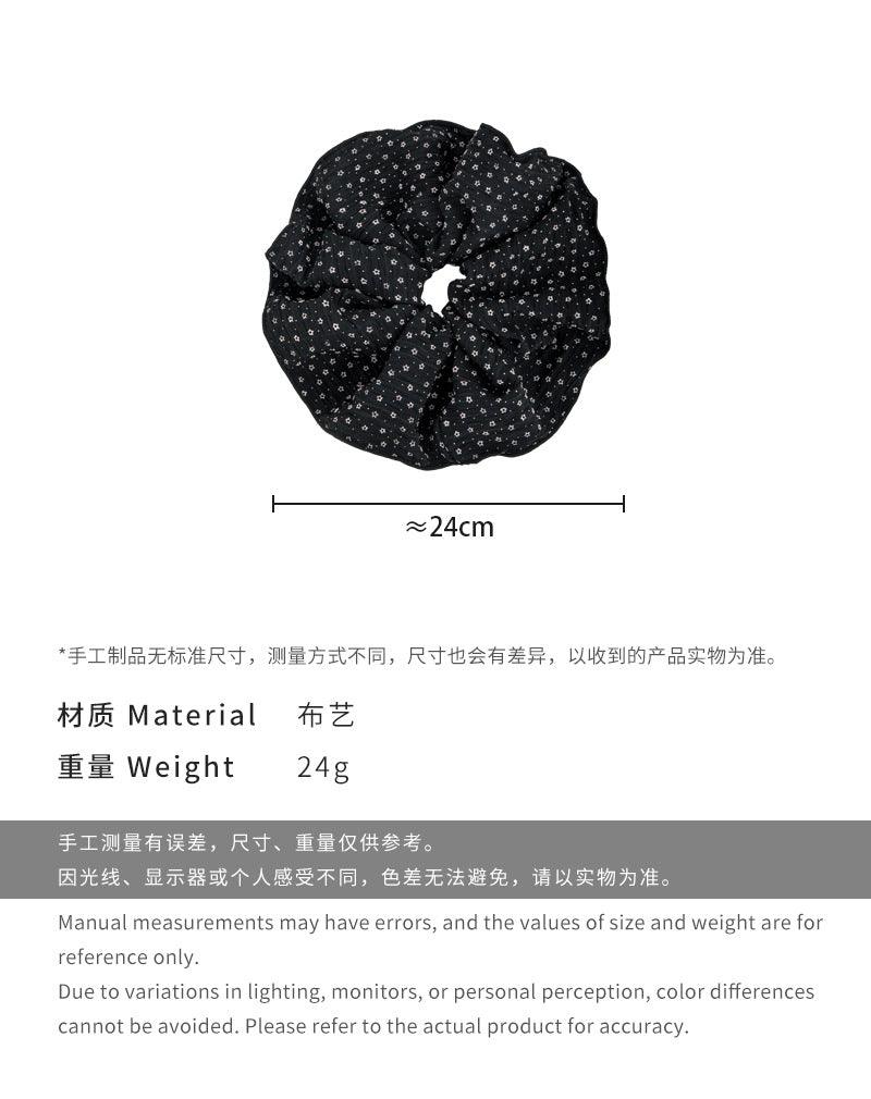 E廠-韓系布藝泡泡紗碎花大號大腸圈氣質波點鎖邊頭繩百搭頭花髮飾髮圈「26715」25.03-4