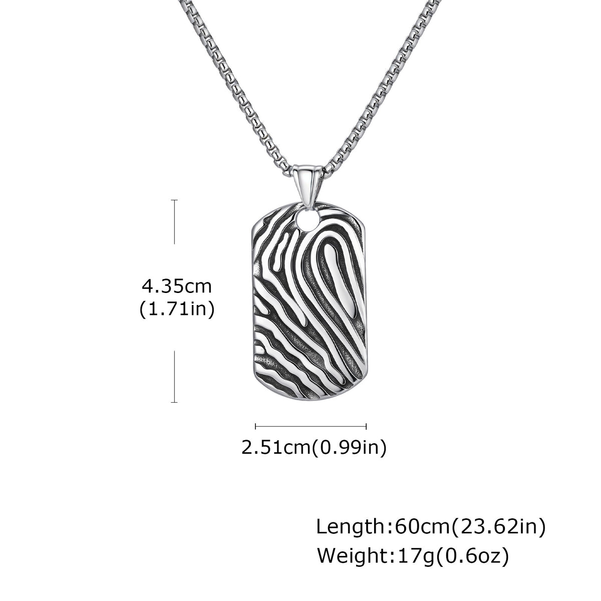 G廠-不鏽鋼歐美簡約百搭男士潮流山丘紋路吊墜狗牌鋼色「PN-2243」25.12-2