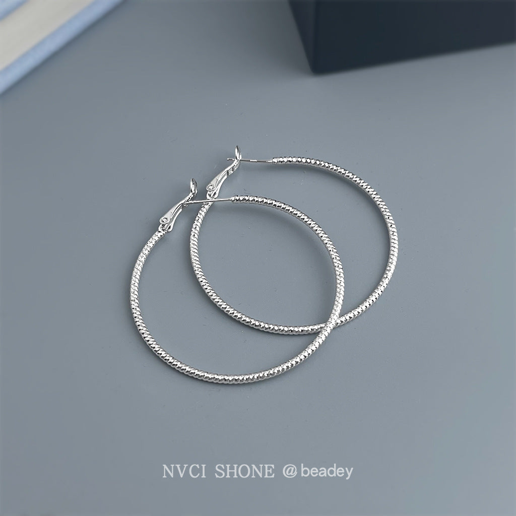 A廠-時尚個性冷淡風大耳圈圓圈銀針高級感通勤百搭工廠耳飾「7165-7172」25.11-4