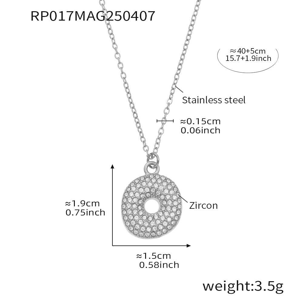 B廠-胖乎乎26個英文字母鋯石項鍊個性嘻哈不鏽鋼保色跨境飾品潮「RP017」25.04-2