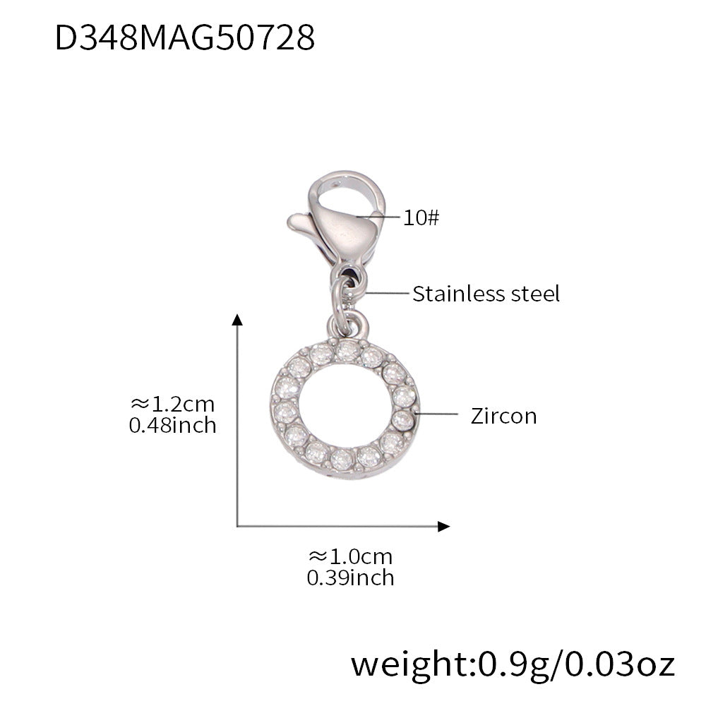 B廠-ins風小眾DIY圓圈鋯石手鍊不鏽鋼18K金女式手圈不掉色飾品「E424」25.08-1