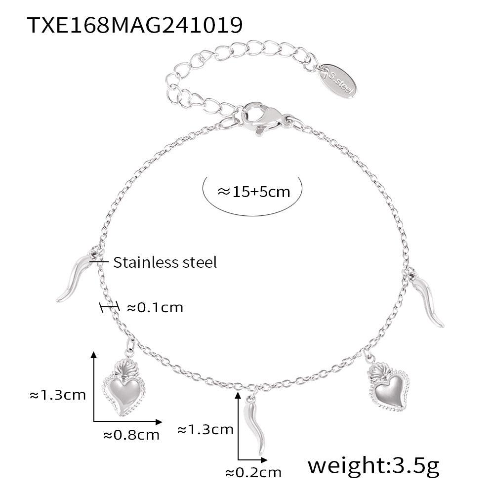 B廠-歐美多配件DIY疊戴項鍊小眾手鍊不鏽鋼鍍18K真金套裝女「TXP168-TXE168-P379」24.10-4
