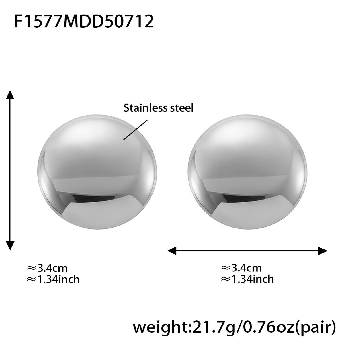 B廠-歐美不鏽鋼圓形愛心拼色耳環高級耳釘鈦鋼耳飾跨境earring「F1577-F1488」25.07-3