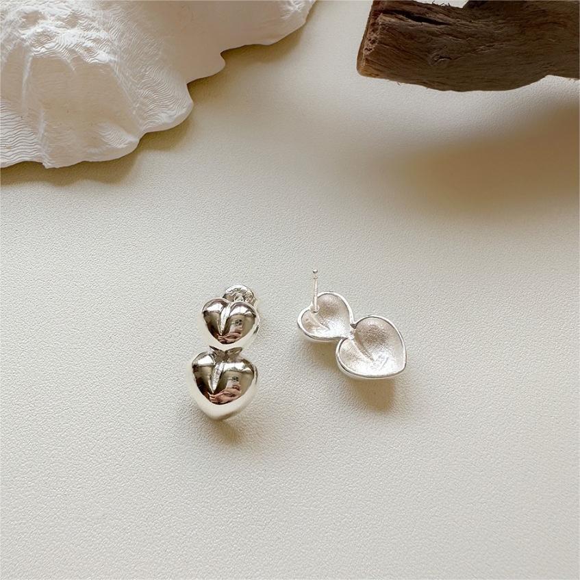 F廠-韓國韓版925純銀愛心耳釘耳扣時尚氣質ins風簡約耳環「C1228」25.10-5