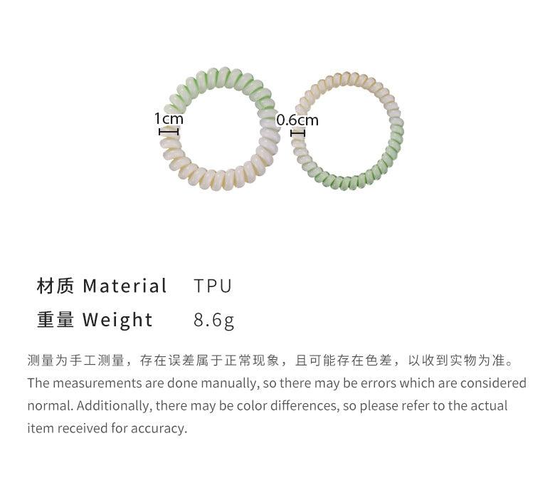 E廠-春夏彩色漸變電話繩髮圈組合基礎百搭無痕不傷髮皮筋頭繩髮飾頭飾「25313」24.04-4
