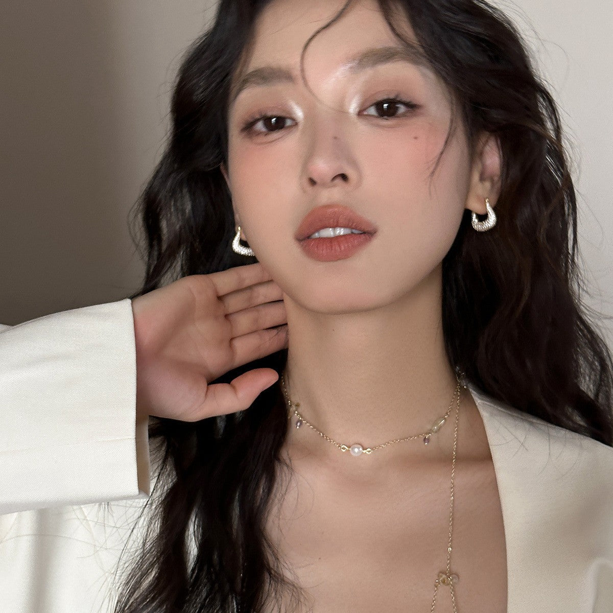 C廠-歐美時尚爆閃鋯石香包耳環女輕奢高級感獨特銀針耳圈百搭度假耳飾「EH-4072」25.09-4