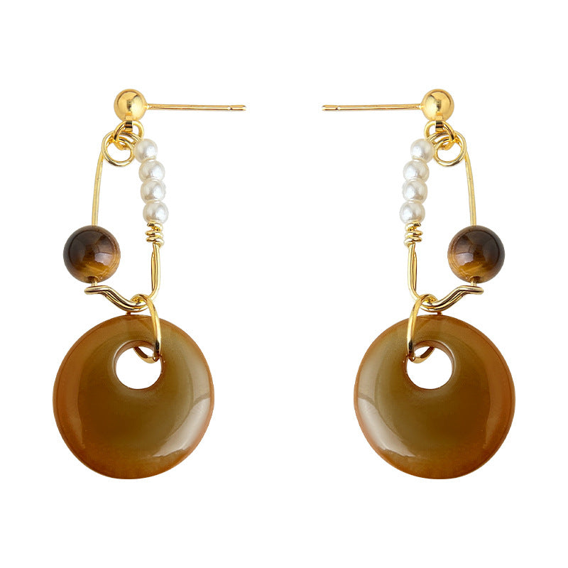 A廠-美拉德風文藝復古設計師款手工耳環秋冬新款原廠耳環工廠飾品批發「7147」25.11-4