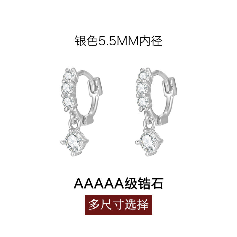 C廠-輕奢氣質氛圍感超閃鋯石耳環女精緻高級感銀針耳扣秋冬時尚耳飾「EH-4348」25.11-4