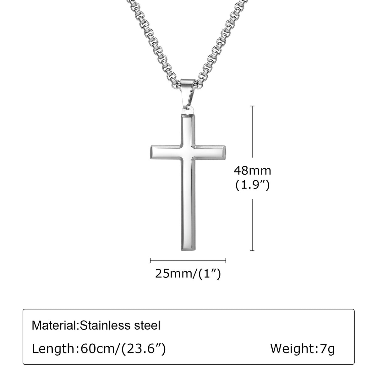 G廠-歐美配飾necklaces不鏽鋼光面十字架吊墜項鍊男士飾品「PN2045」25.04-4