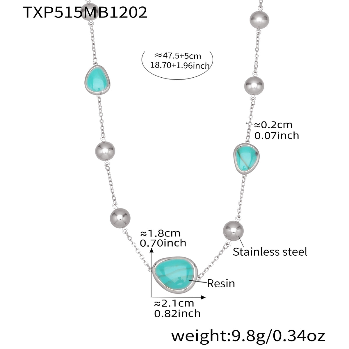 B廠-不鏽鋼彩色樹脂包邊項鍊5A鋯石愛心手鍊多巴胺飾品套裝鍍18k真金「TXP515」25.12-2