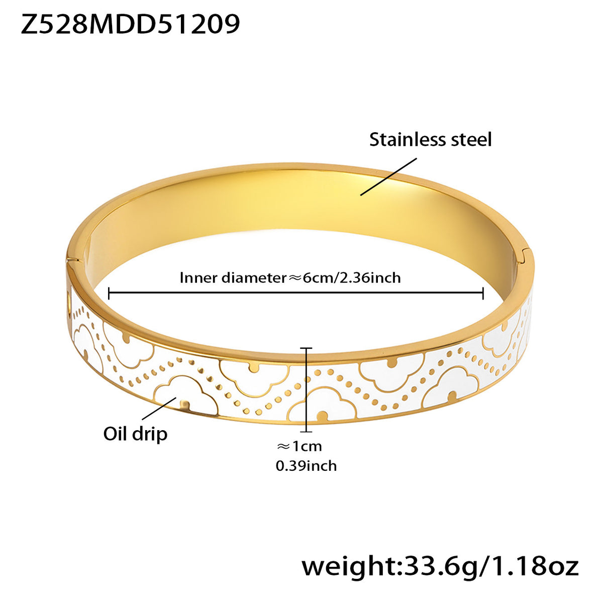 B廠-不鏽鋼琺瑯彩釉卡扣滴油手鐲鍍18k金百搭精美抽象派撞色拼接手環「Z528」25.12-3