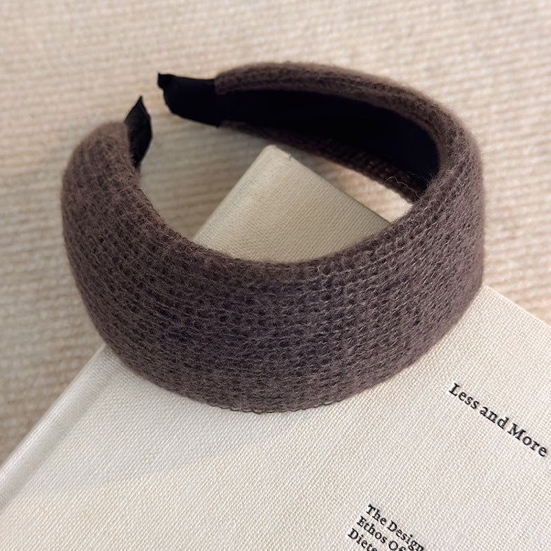 E廠-秋冬針織高顱頂毛線寬邊髮箍女高級感洋氣時尚壓髮頭箍髮卡頭飾潮「27794」25.12-3