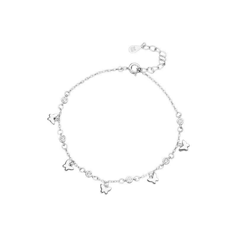 D廠-S999足銀森系蝴蝶圓鋯手鍊女簡約風文藝精緻氣質淡雅手飾「YC4881SL_1」25.11-2