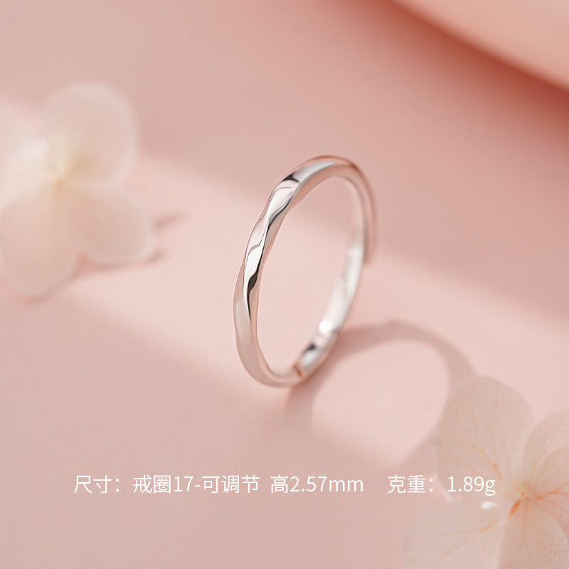 D廠-S999足銀莫比烏斯情侶對戒簡約幾何高級感時尚小眾情人節禮物批發「YC5051R_1」25.11-1