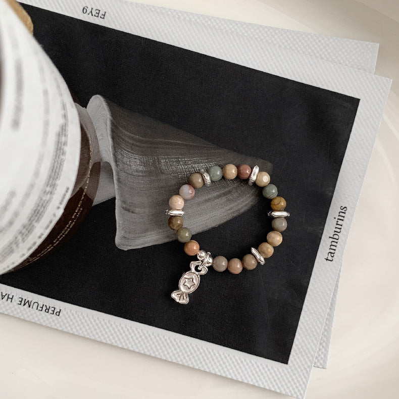 C廠-韓國輕奢小眾老花四葉草糖果十字架愛心大象米珠彈力S925純銀戒指「RC」25.11-4