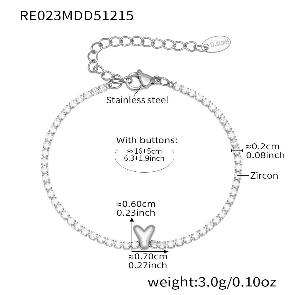 B廠-爆閃爪鑲鋯石26字母手鍊 不鏽鋼鍍18k真金時尚精緻氣質珠寶首飾女「RE023」25.12-3