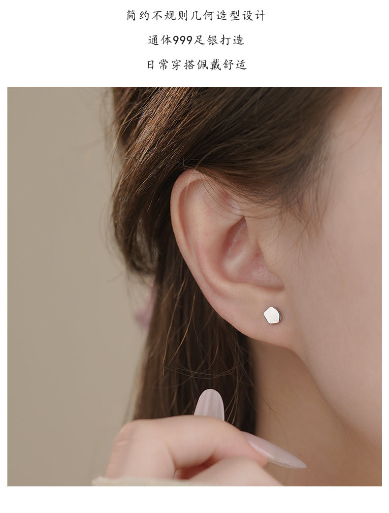 D廠-S999足銀簡約棱形耳環女輕奢極簡幾何冷淡風百搭高級感耳飾品批發「YC2078E_1」25.04-3