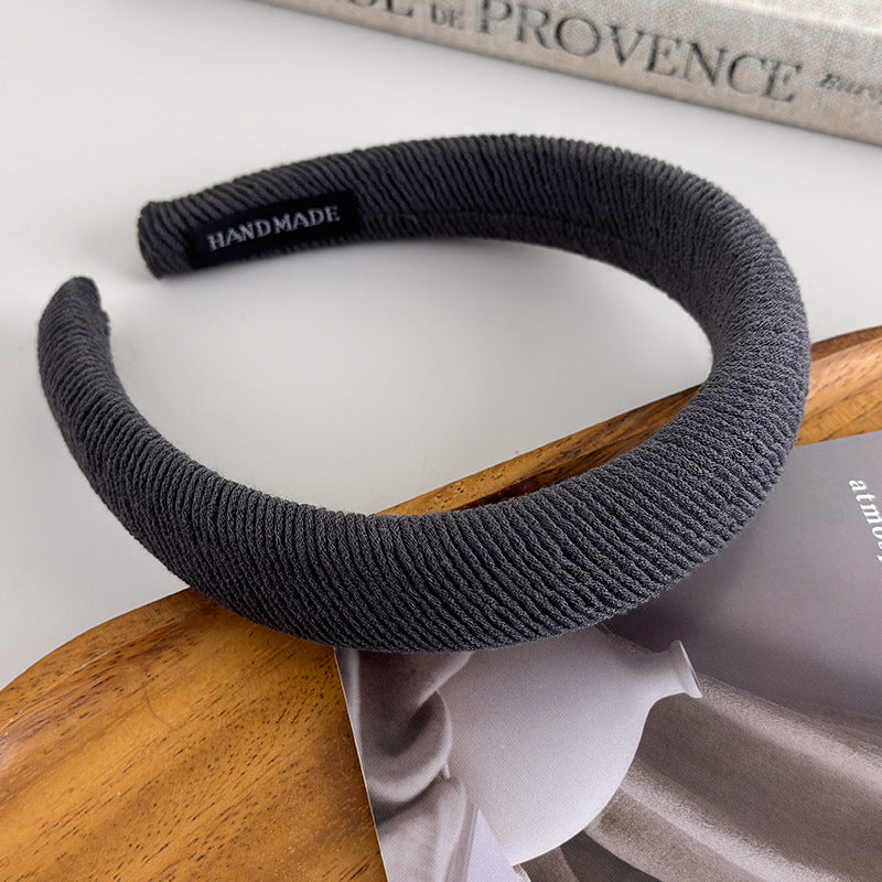 E廠-復古螺紋高顱頂海綿髮箍女款百搭外出寬邊網紅2025年新款氣質頭箍「21924」25.11-2