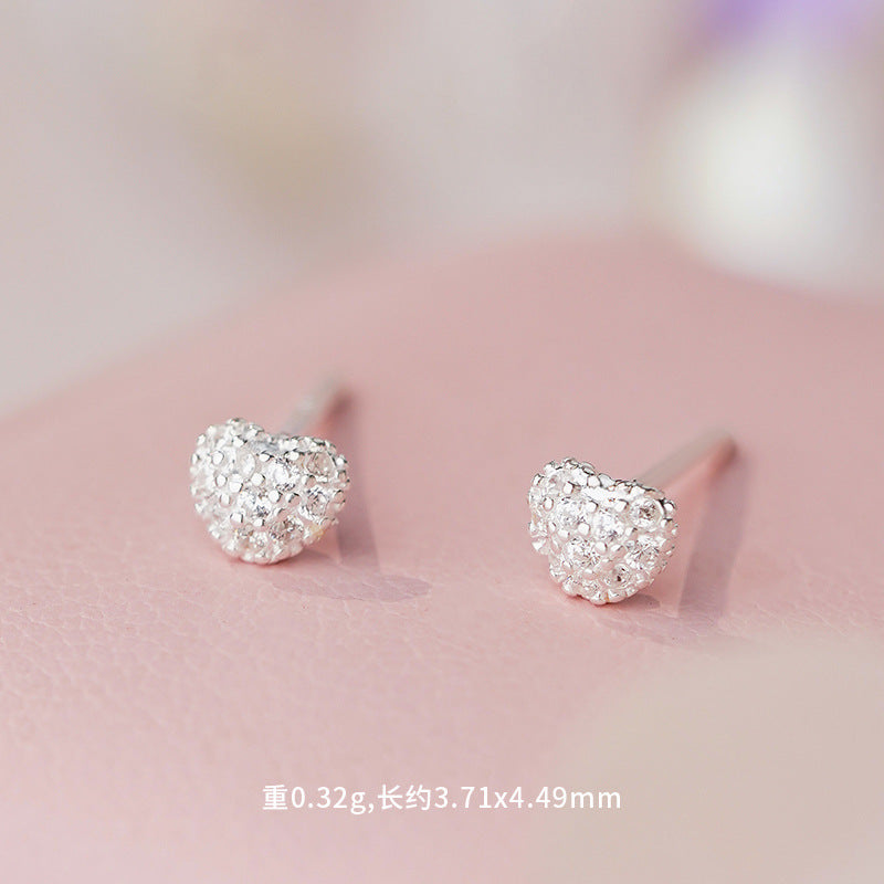 D廠-S999足銀愛心方形蝴蝶結圓形耳環輕奢小眾設計氣質清新耳飾批發「YC2652E_1」25.11-1