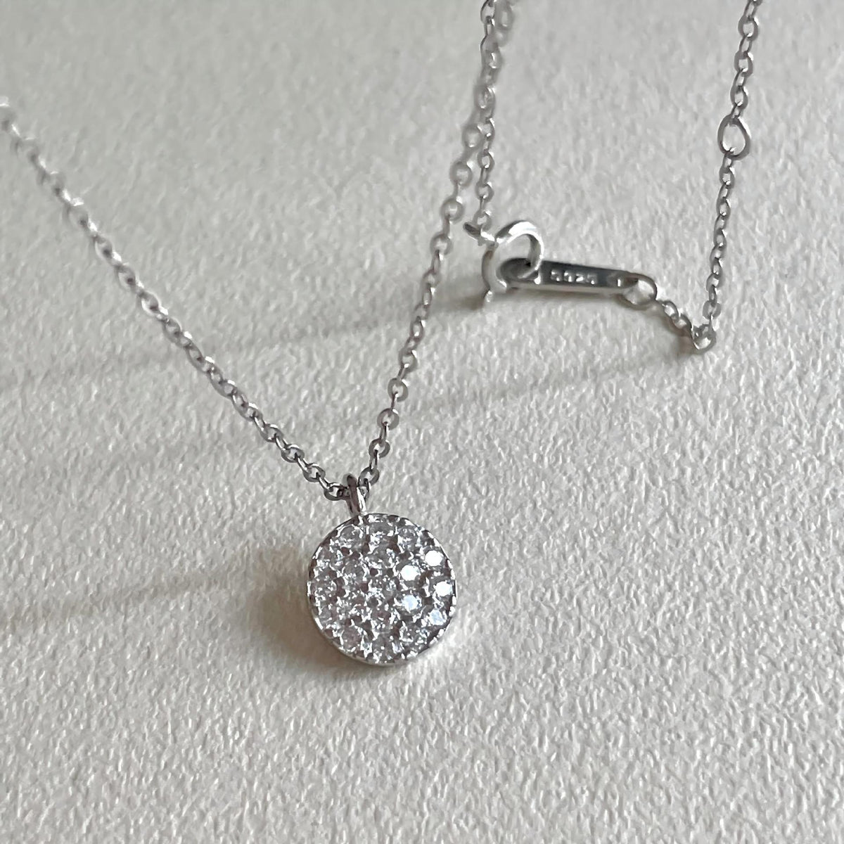F廠-韓國韓版簡約銀飾 925純銀圓形滿鑽項鍊百搭INS風個性設計款項鍊「B1388」25.11-4
