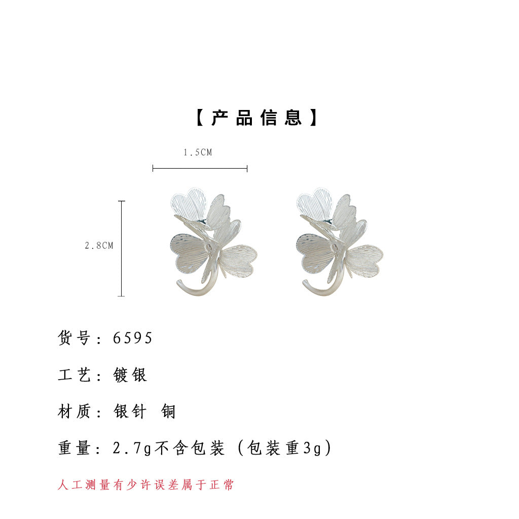 A廠-清新甜美時尚通勤新款度假風鏤空立體幾何花朵耳飾工廠耳環「6595」25.08-4