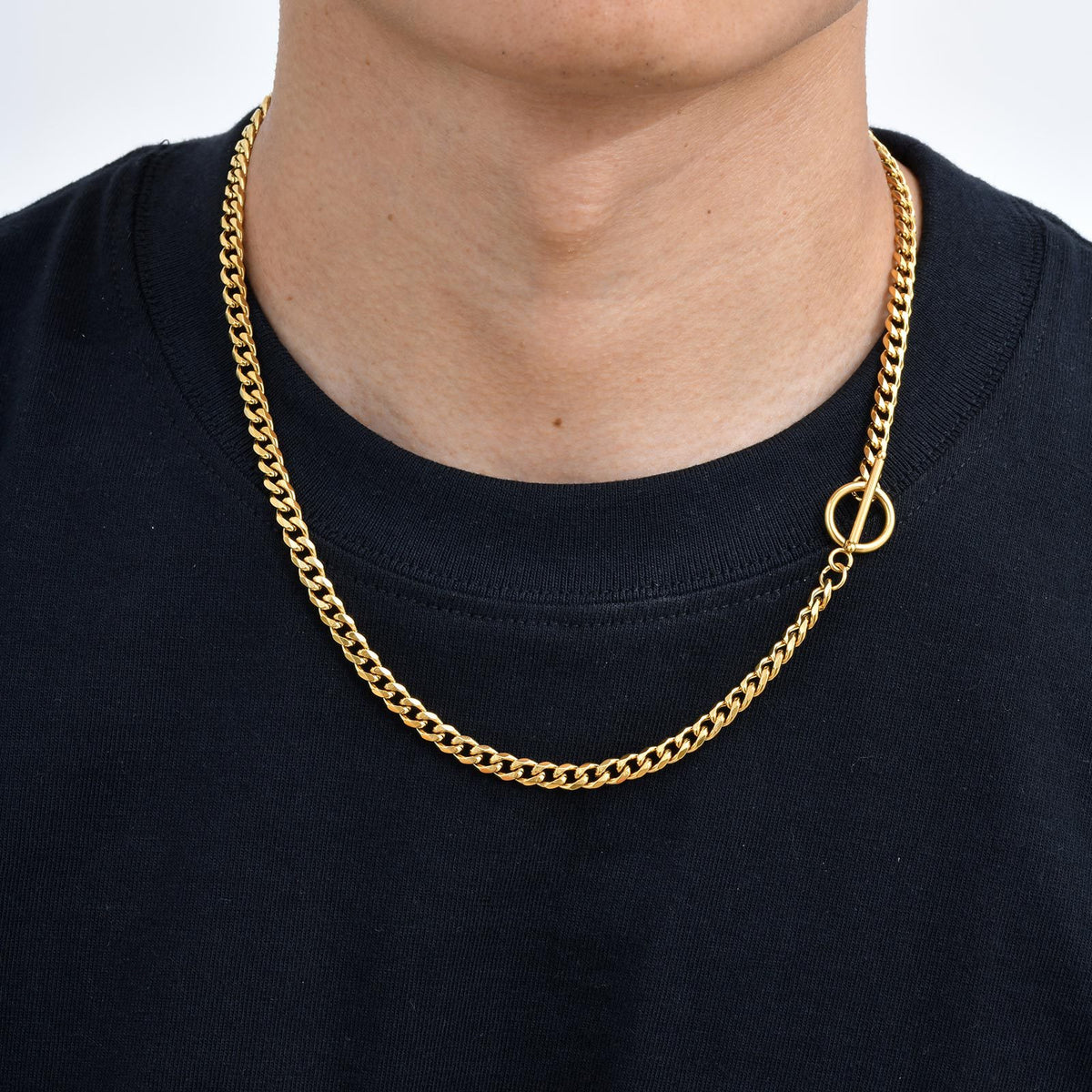 G廠-批發 男士飾品 跨境潮流時尚不鏽鋼六面磨鏈項鍊5MM「NC-529」25.07-4