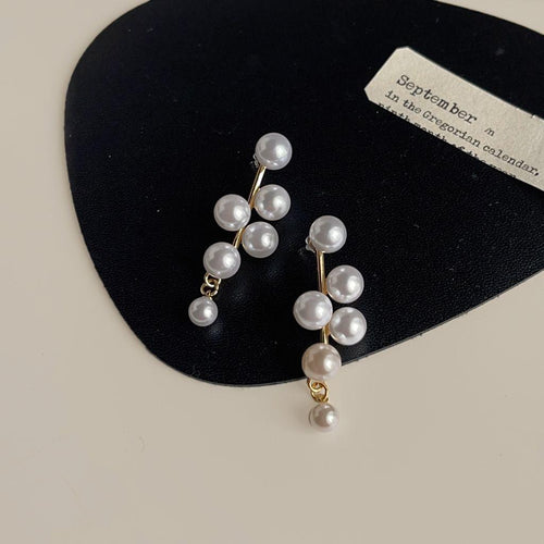 A廠-2023新款珍珠葡萄串造型一款兩戴925銀針鍍14K高級感耳釘耳飾耳環「2535」23.06-4 - 安蘋飾品批發