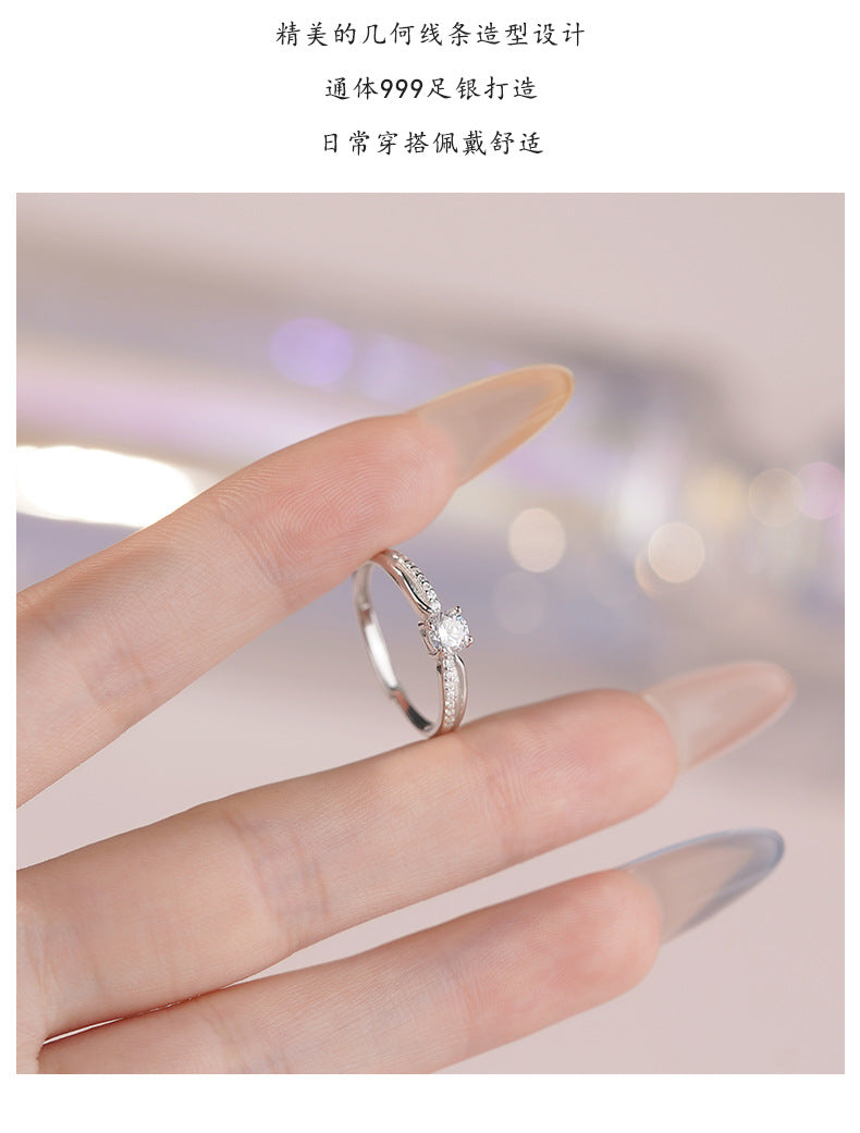 D廠-S999足銀甜美同心結鋯石情侶對戒輕奢高級感新款爆款戒指批發「YC3105R_1 YC3312R_1」25.07-2