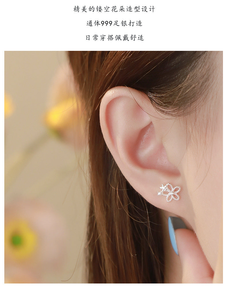 D廠-S999足銀氣質精緻花朵耳環女小清新文藝甜美少女森系精美耳環「YC3091E_1」25.09-2