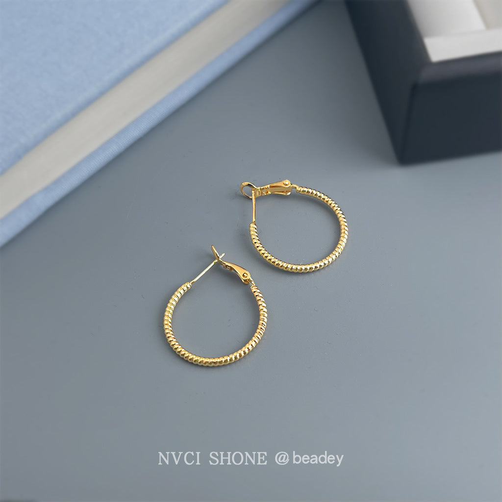 A廠-時尚個性冷淡風大耳圈圓圈銀針高級感通勤百搭工廠耳飾「7165-7172」25.11-4