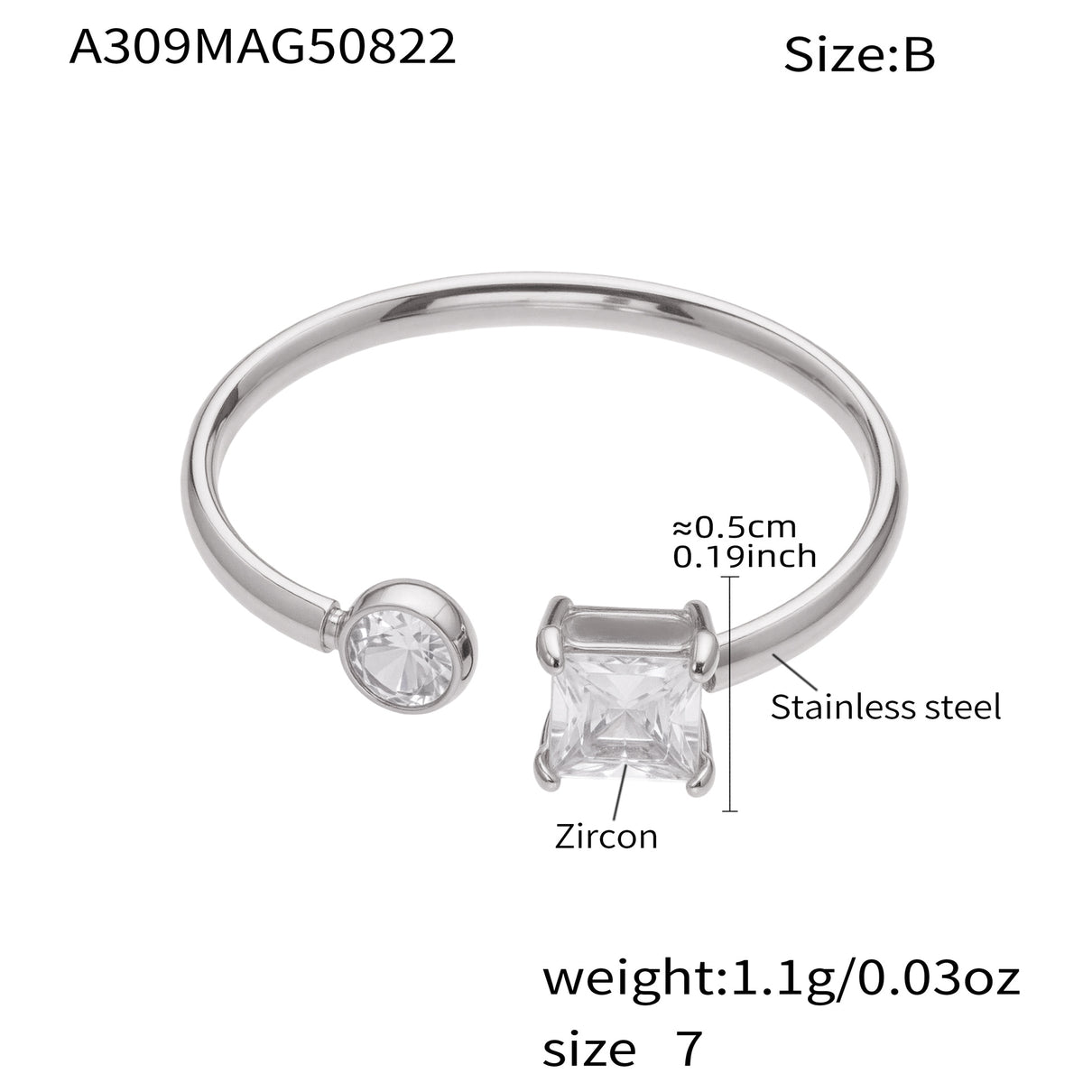 B廠-超閃5A鋯石小鑽尾戒三件套戒指不鏽鋼18k鍍金飾品跨境rings「A309-A312-A313」25.09-4