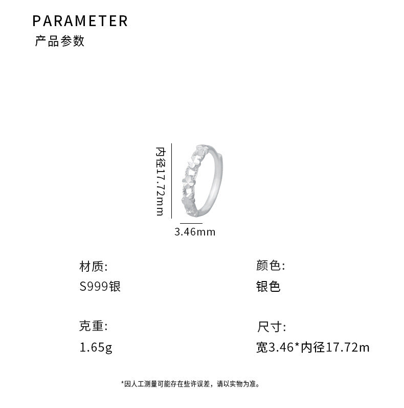 D廠-S999足銀輕奢四葉草鏤空戒指女甜美韓版韓式田園風指環批發「YC5408R_1」25.05-1