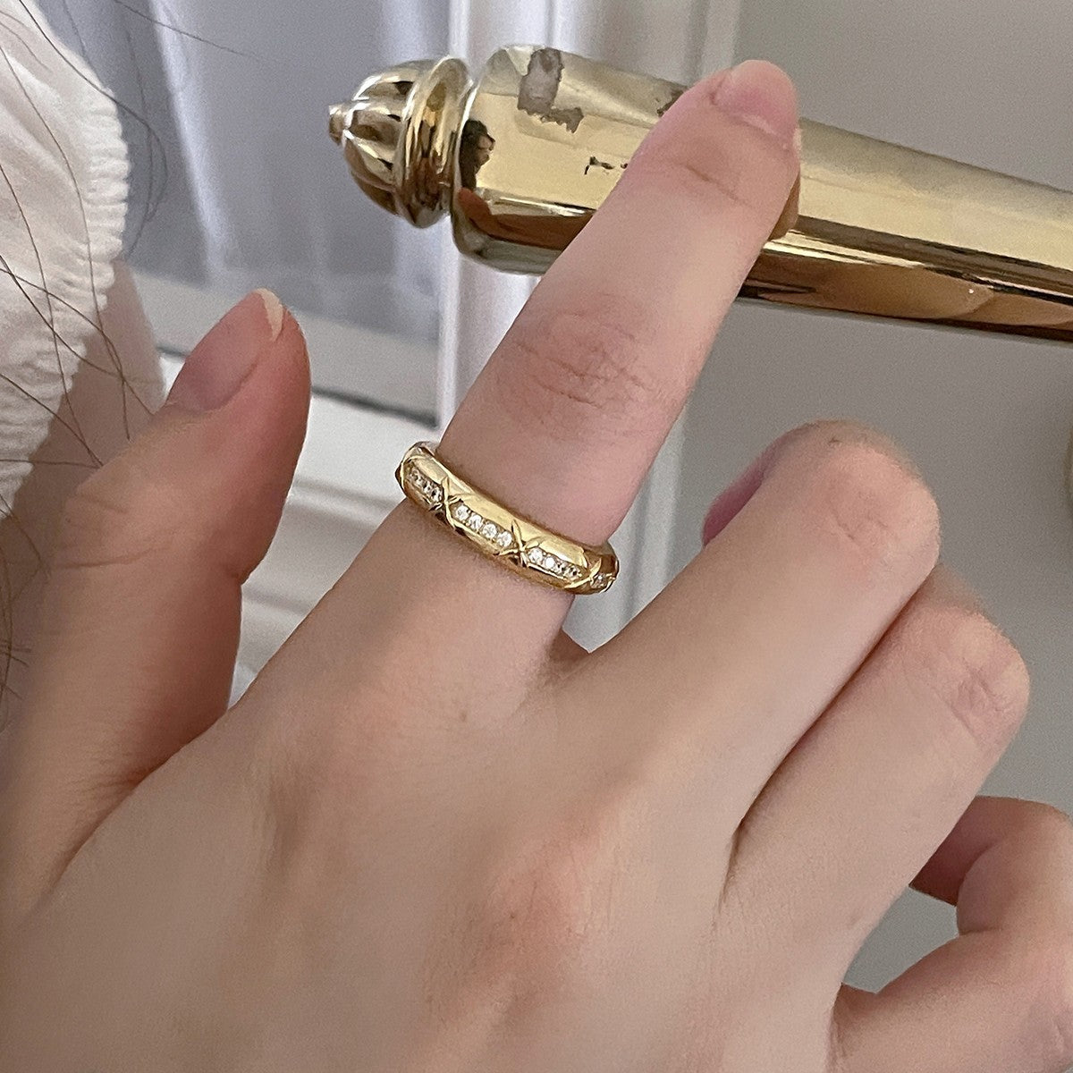 C廠-輕奢小香風爆閃鋯石戒指女高級感個性開口食指戒簡約小眾百搭指環「JZ-0727」25.11-1