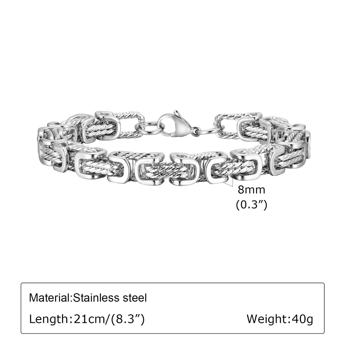 G廠-不鏽鋼拜佔庭麻花手工鏈復古色男士飾品批發「BR-1842」25.08-4