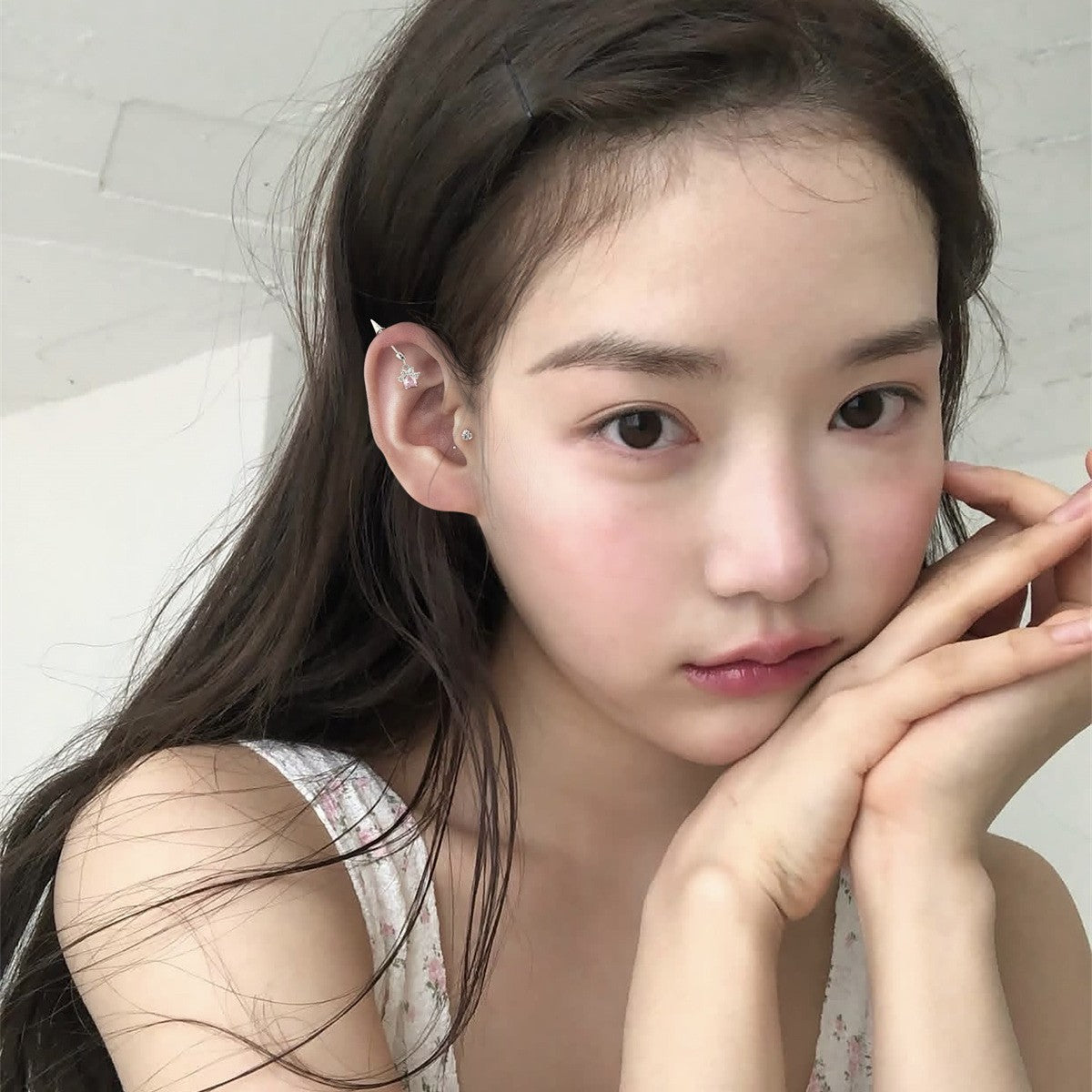 C廠-甜美可愛貓爪鋯石耳釘女百搭時尚養耳洞耳骨釘輕奢高級感精緻耳飾「EH-4084」25.09-4