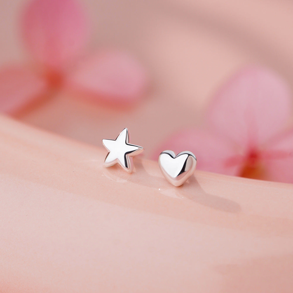 D廠-足銀S999愛心星星耳環韓風個性ins氛圍感唯美氛圍感小眾耳飾「YC9001E_1」25.11-4