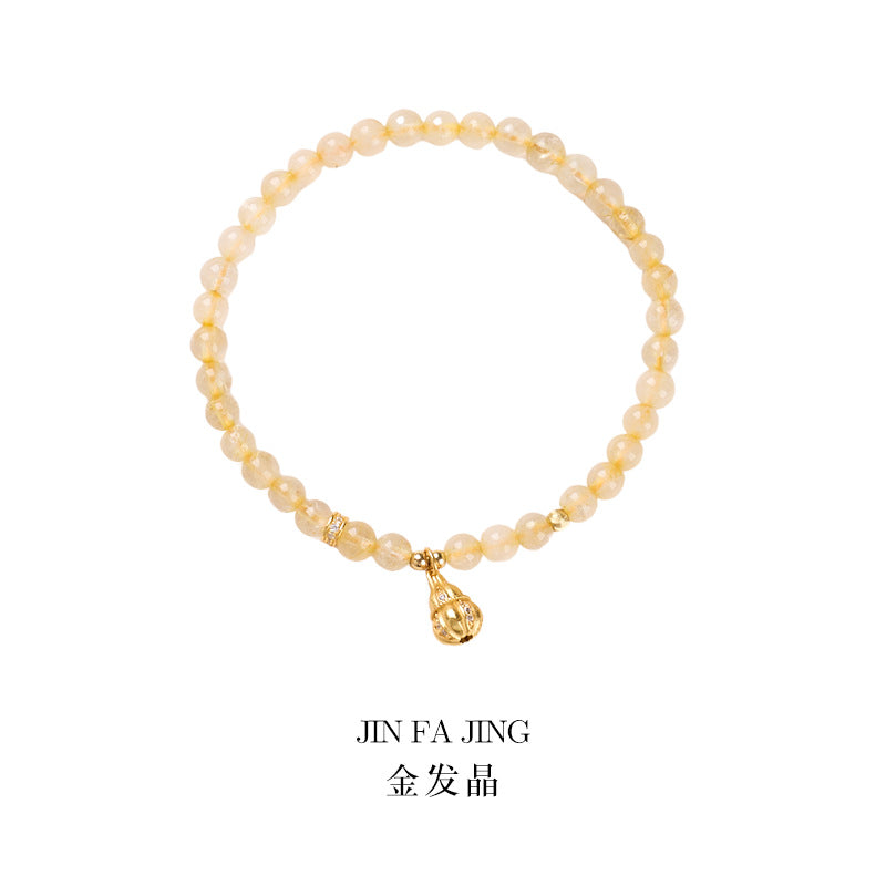 AS廠-金髮晶手鍊新中式復古氣質S925銀鍍金鋯石葫蘆手串輕奢高級感手飾「J041J829」25.07-1