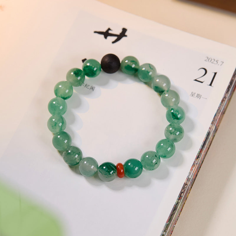 AS廠-原創設計10mm非洲翠手串女款中國風搭配降真香南紅瑪瑙非洲翠手鍊「ZC101J036」25.08-1