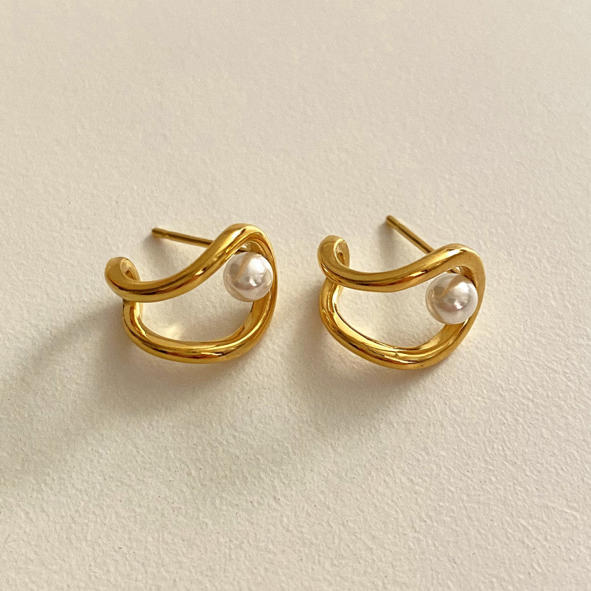 F廠-韓國韓版925純銀人造珍珠耳釘耳扣簡約氣質ins風耳釘「C1231」25.10-5
