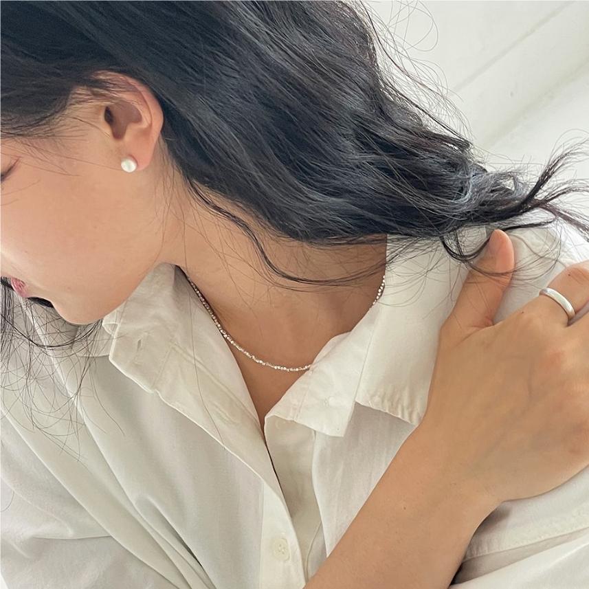 F廠-韓國韓版百搭925純銀拉絲圓珠個性耳釘女耳環時尚短髮耳飾「C1064」25.09-4